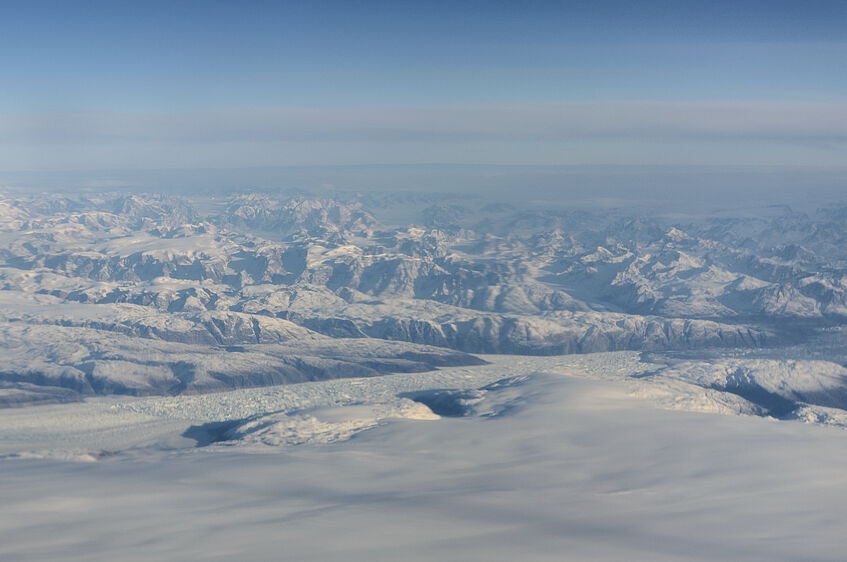 Very nice view on Greenlands glaciers and mountains.